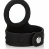 Cal Exotics Silicone Tri-Snap Scrotum Support Ring - Medium