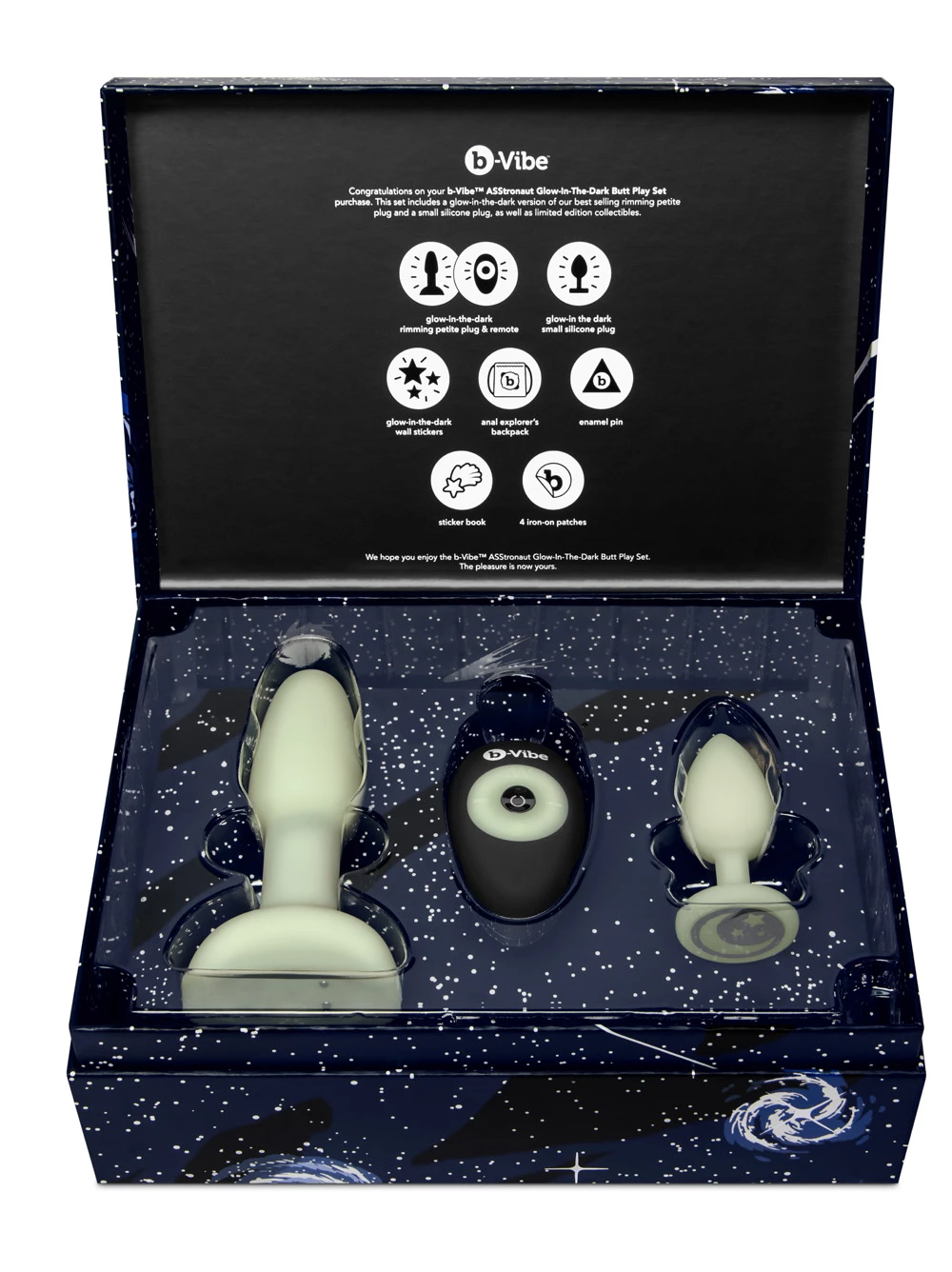 B-Vibe Asstronaut Glow-in-the-Dark Butt Play Set 1 B-Vibe Asstronaut Glow-in-the-Dark Butt Play Set