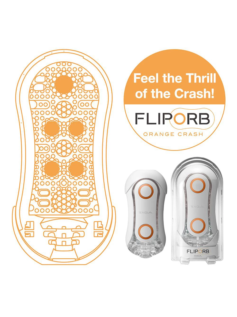 Tenga Flip Orb Orange Crash Masturbation Sleeve 2 Tenga Flip Orb Orange Crash Masturbation Sleeve - Image 2