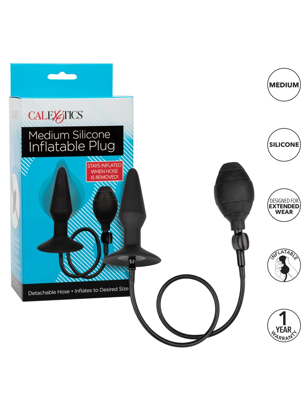 Cal Exotics Silicone Inflatable Butt Plug Medium 6 Cal Exotics Silicone Inflatable Butt Plug Medium - Image 6