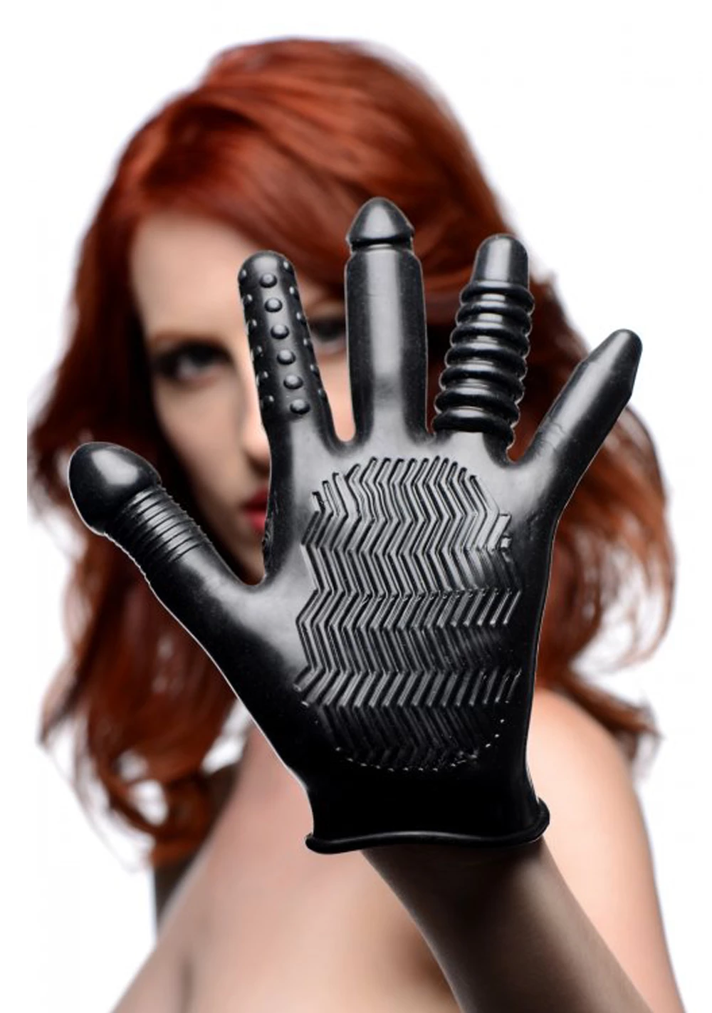 XR Brands Pleasure Poker Textured Glove 2 XR Brands Pleasure Poker Textured Glove - Image 2