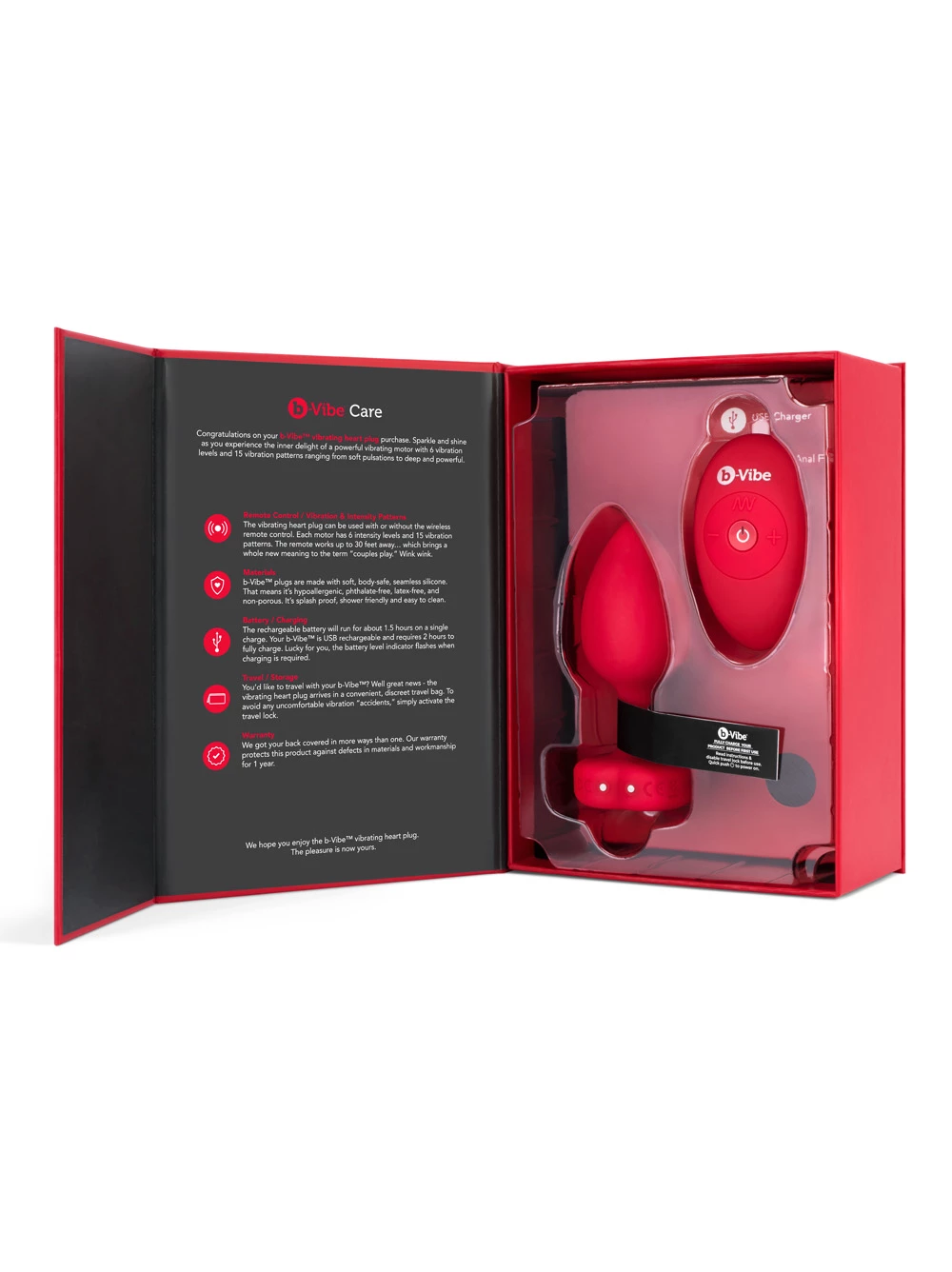 B-Vibe Vibrating Remote Heart Plug 16 B-Vibe Vibrating Remote Heart Plug - Image 16