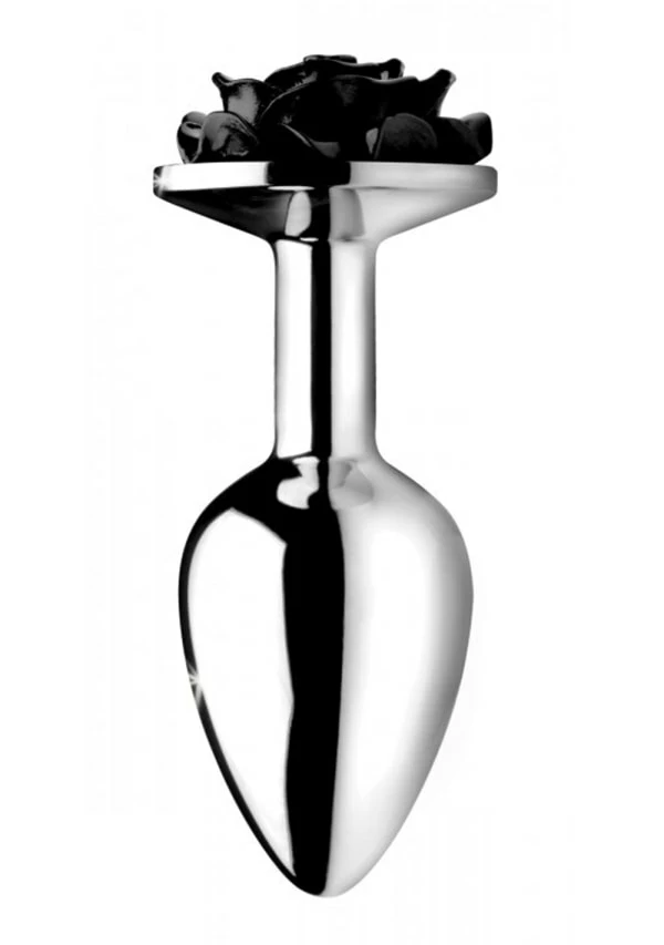 XR Brands Black Rose Anal Plug - Medium 2 XR Brands Black Rose Anal Plug - Medium - Image 2