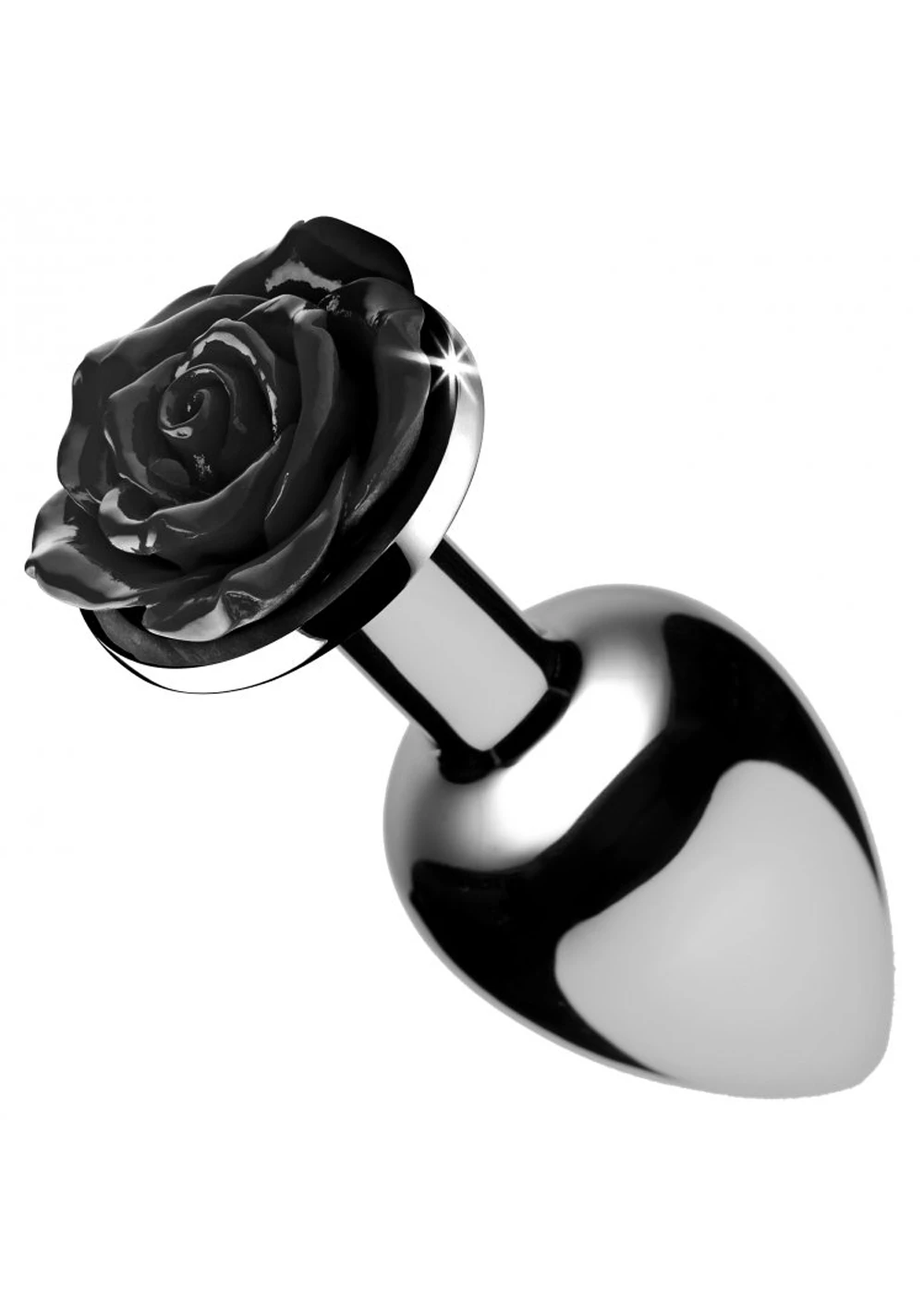 XR Brands Black Rose Anal Plug - Medium 1 XR Brands Black Rose Anal Plug - Medium
