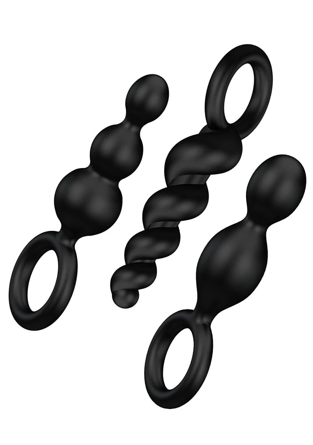 Satisfyer Silicone Plugs 3-Piece Set - Black 3 Satisfyer Silicone Plugs 3-Piece Set - Black - Image 3