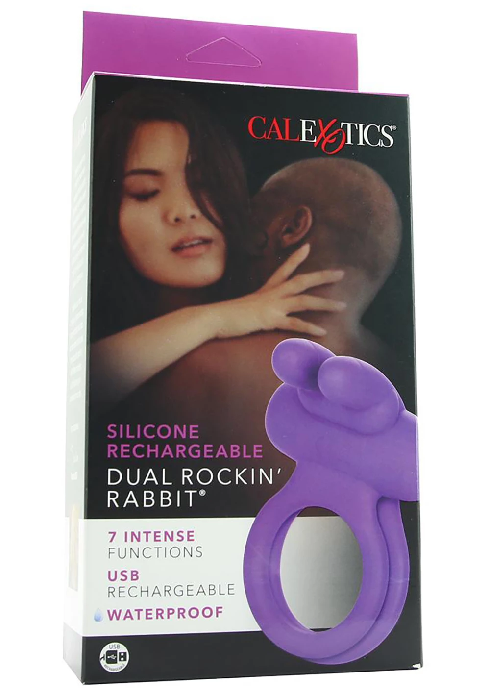 Cal Exotics Silicone Rechargeable Dual Rockin Rabbit Cockring 5 Cal Exotics Silicone Rechargeable Dual Rockin Rabbit Cockring - Image 5