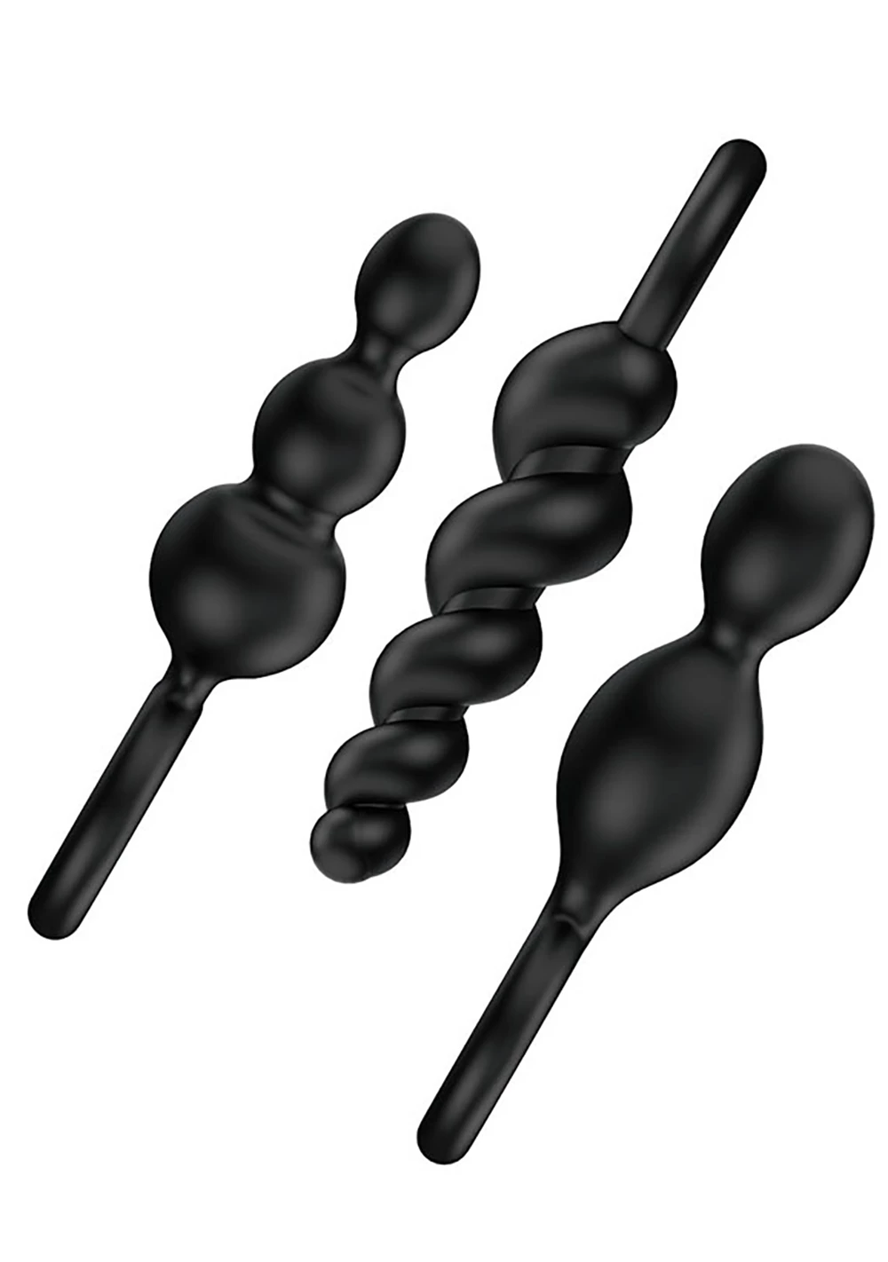 Satisfyer Silicone Plugs 3-Piece Set - Black 2 Satisfyer Silicone Plugs 3-Piece Set - Black - Image 2
