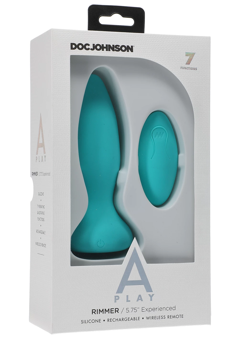 Doc Johnson A-Play - Rimmer - Rechargeable Silicone Anal Plug With Remote - Teal 6 Doc Johnson A-Play - Rimmer - Rechargeable Silicone Anal Plug With Remote - Teal - Image 6